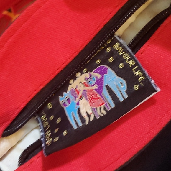 Laurel Burch SUN N' SAND Red small crossbody cotton purse bag - Picture 3 of 6